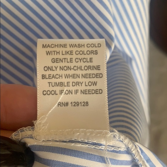 Blue and white striped top with flair sleeves - Picture 8 of 8